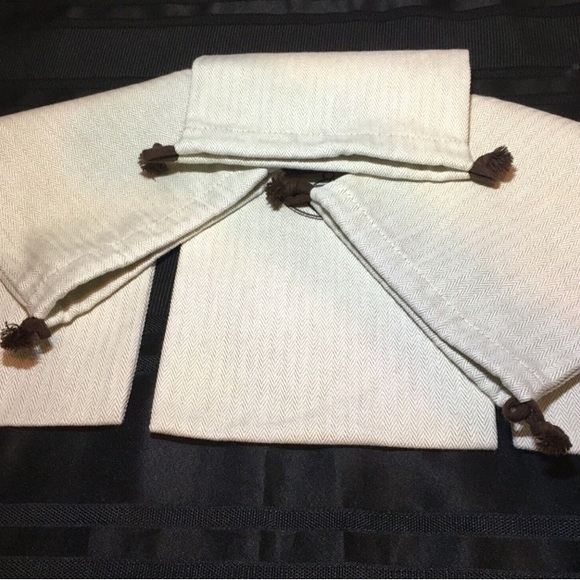 Hermes Herringbone Twill Set of 3 Storage Shoe Dust Bags 14 x 6.5 Authentic - Picture 4 of 6